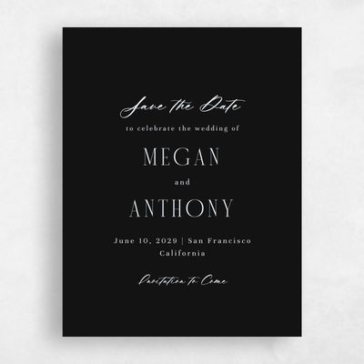Black Wedding Save the Date - Uzes Portrait