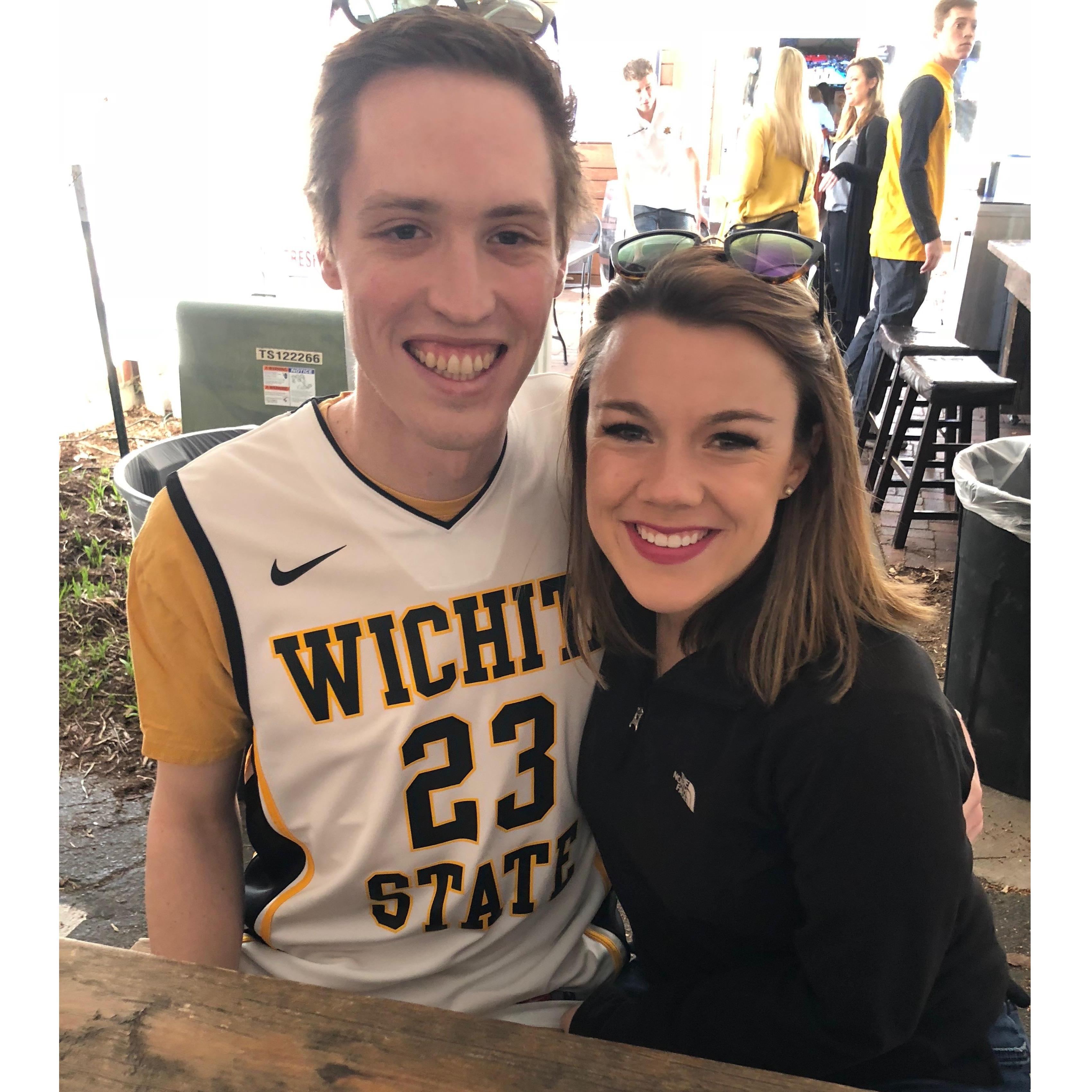 March Madness 2018 in Wichita. Jake had just picked up the ring but Mallory had no idea!