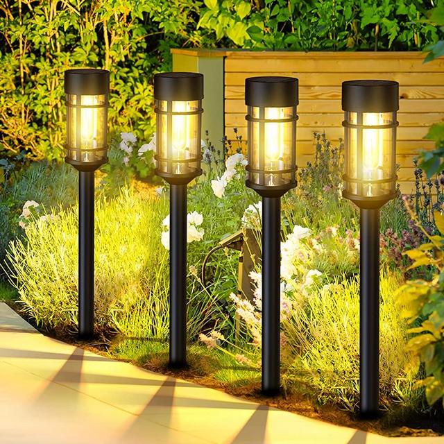 ILANCK Solar Pathway Lights 8 Pack, Bright Solar Lights Outdoor Waterproof IP65, LED Solar Garden Lights Decorative Landscape Lighting for Yard, Lawn, Driveway