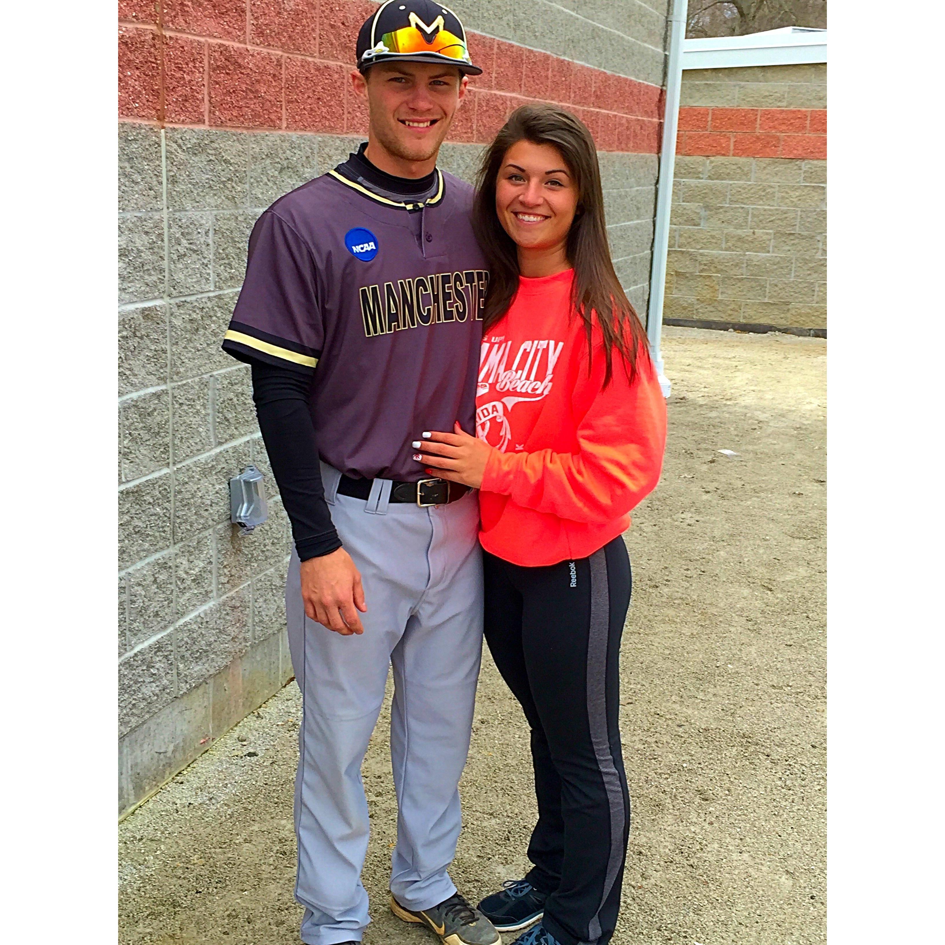 We had not seen each other in weeks and I had just surprised him by coming to an away game.