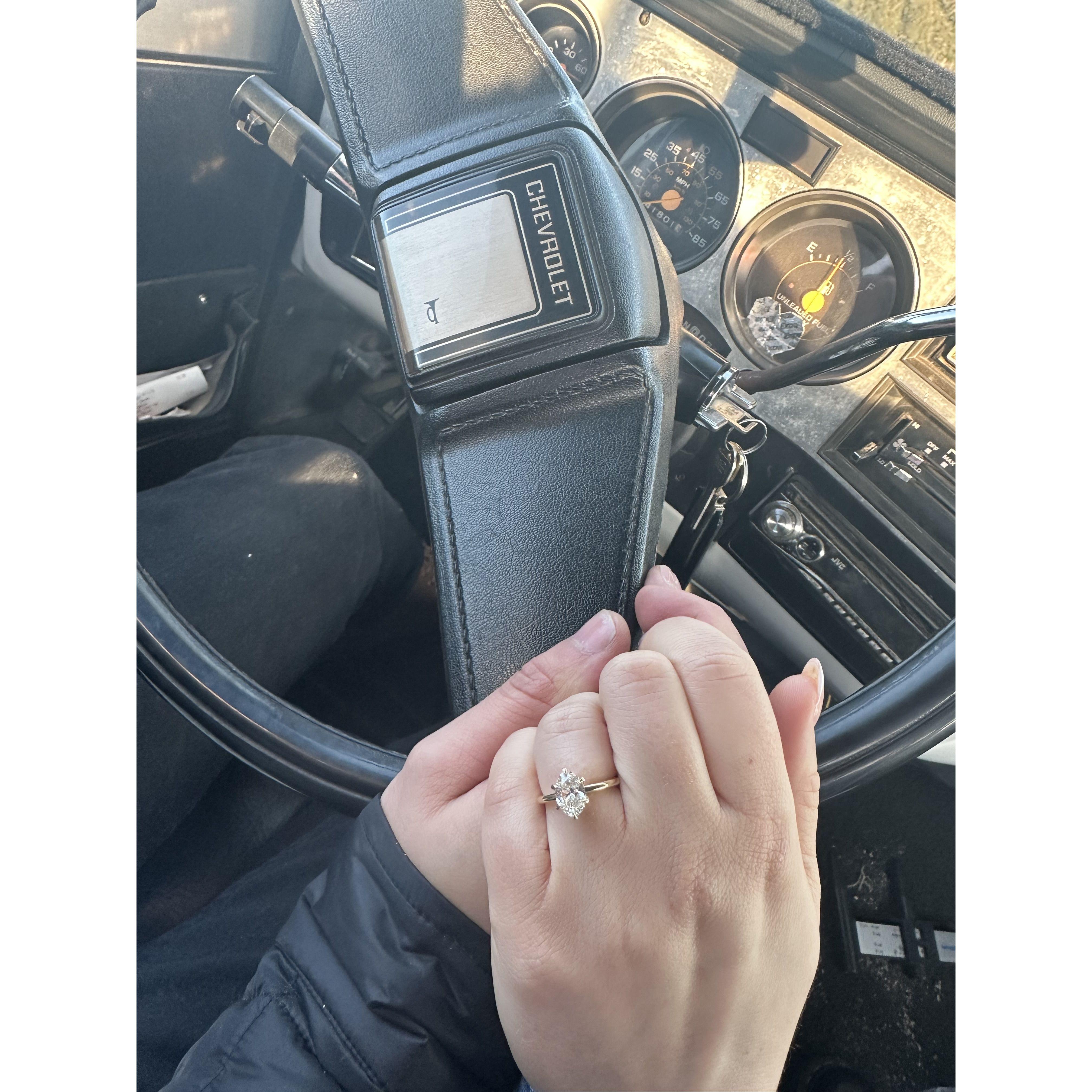 Right After Chris Proposed to Bella on the backroads of Amador City!