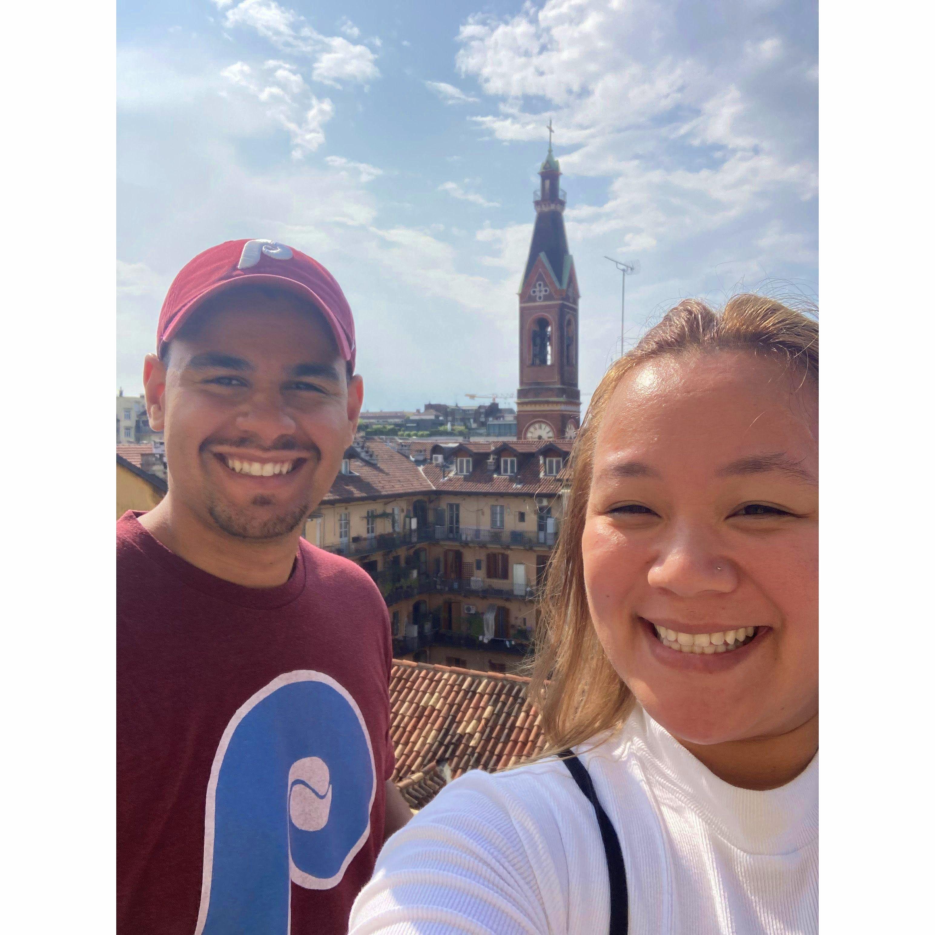 Exploring Turin, where Melissa had the epiphany that she could have parmesan on everything! 🇮🇹🍝🧀