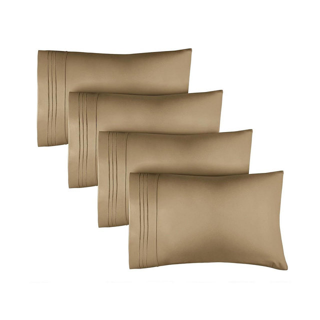 Pillowcase Set of 4 Soft Double Brushed Microfiber - Queen