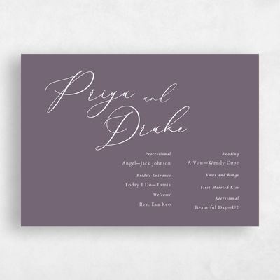 Dusty Purple Wedding Program - Merlo