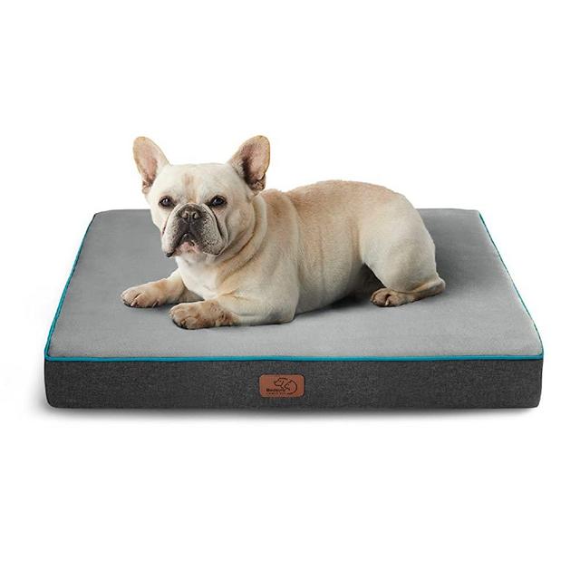 Bedsure Large Memory Foam Orthopedic Dog Bed - Washable Dog Bed for Crate with Waterproof Liner and Removable Cover - Plush Flannel Fleece Top Pet Bed with Nonskid Bottom for Medium, Large and Extra Large Dogs