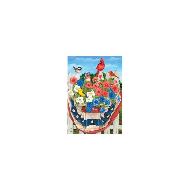 American Birds Spring Garden Flag Patriotic Floral 18" x 12.5" Briarwood Lane
