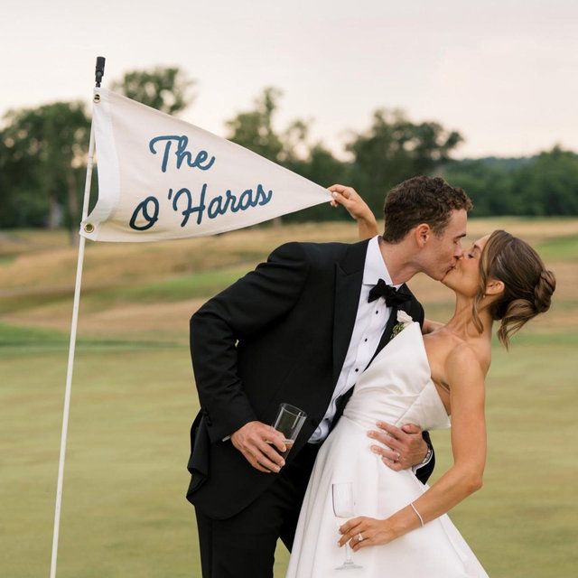 Last Name pennant | Personalized wedding marriage pennant flag | established pennant, golf wedding pennant flag christmas gift