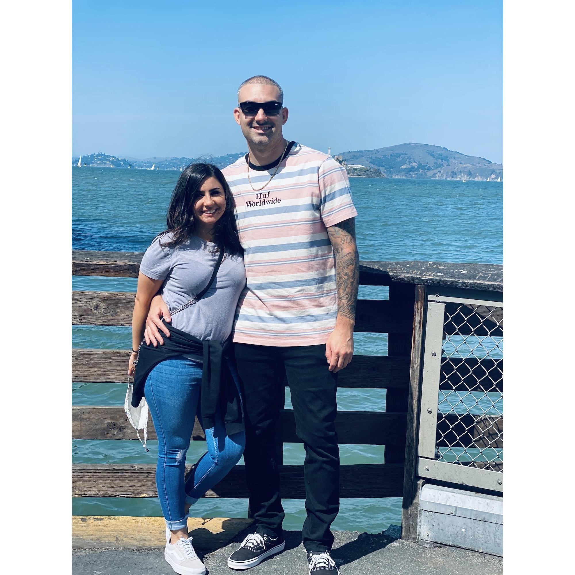 Showed our friends around SF and stopped to take a photo at Fisherman's Wharf- San Francisco, CA.
