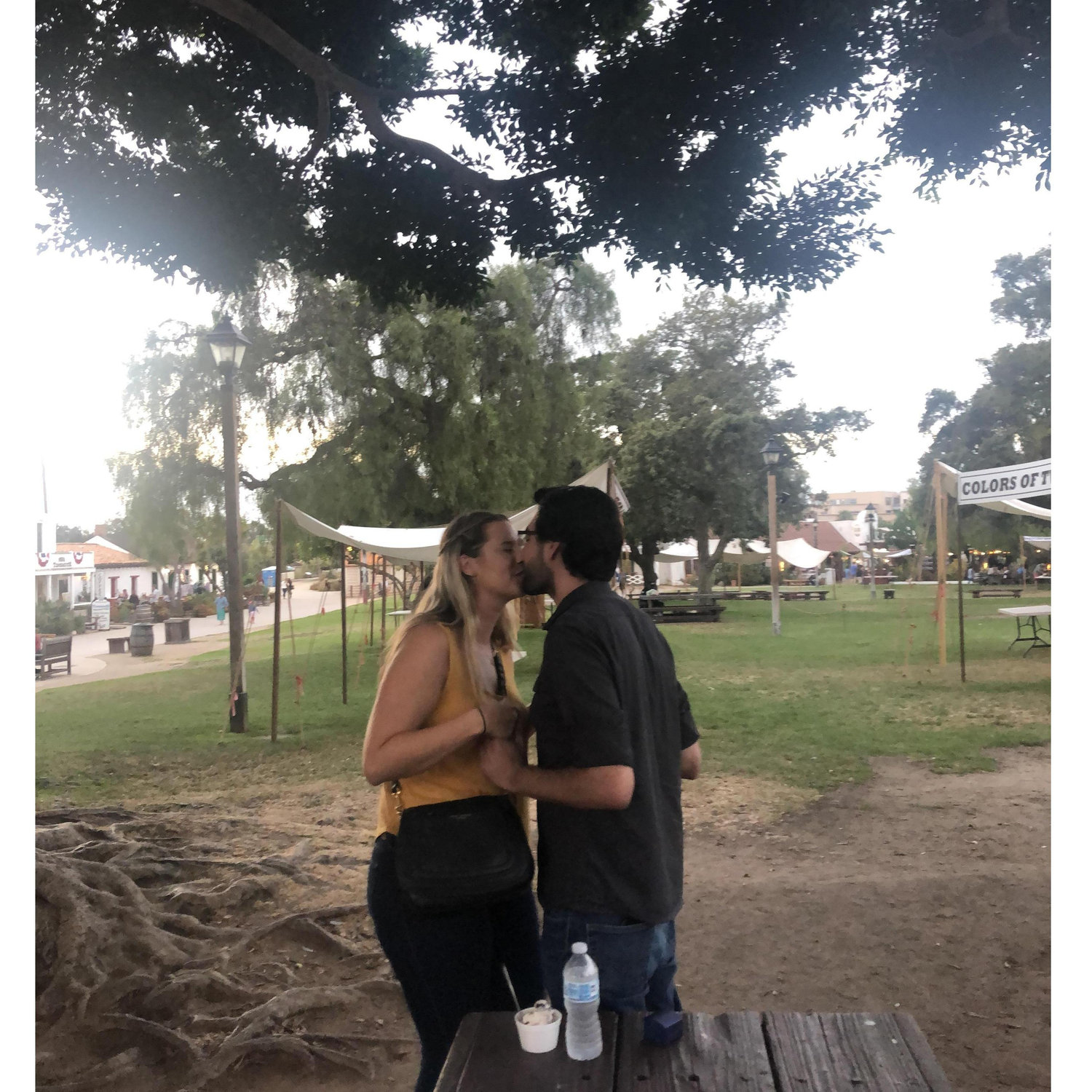 First kiss and photo as an engaged couple :)