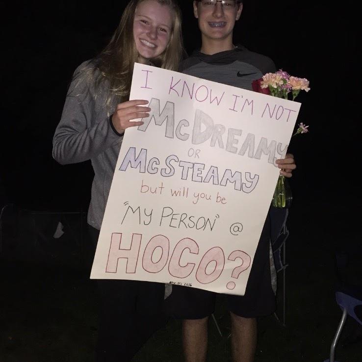 The first time Matthew asked Maria to a school dance. He had everyone come over to his house for a bonfire and asked her at the end of the night