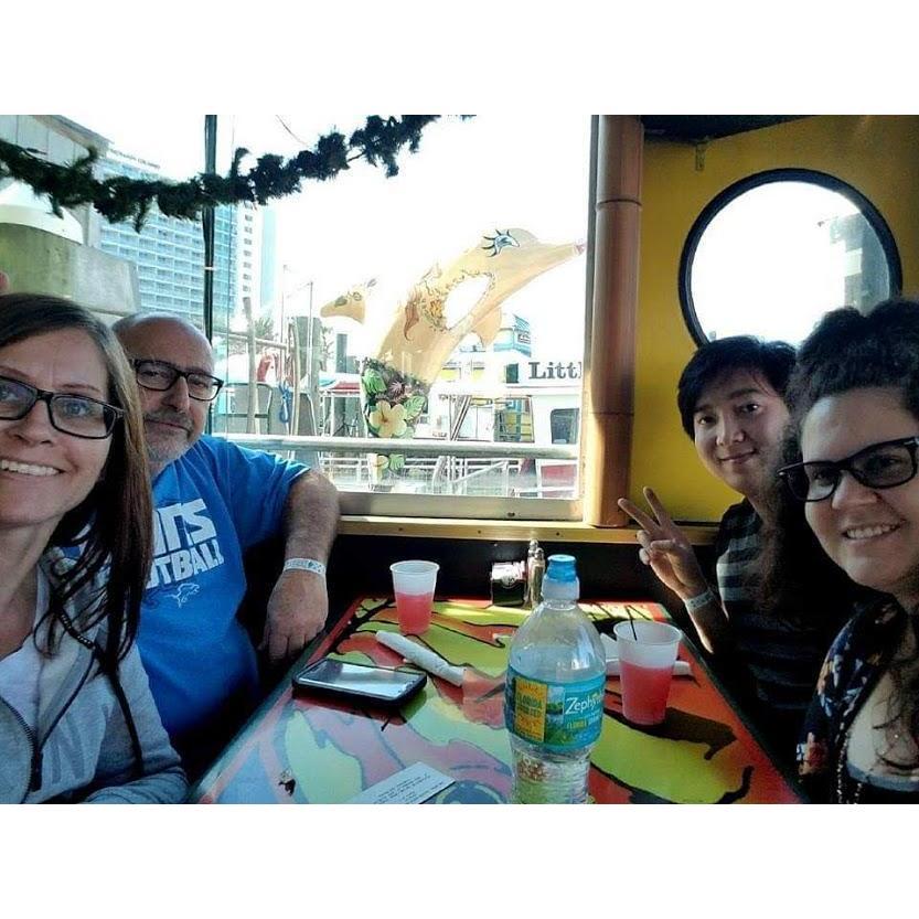 On a buffet cruise in Florida with Kelly's parents