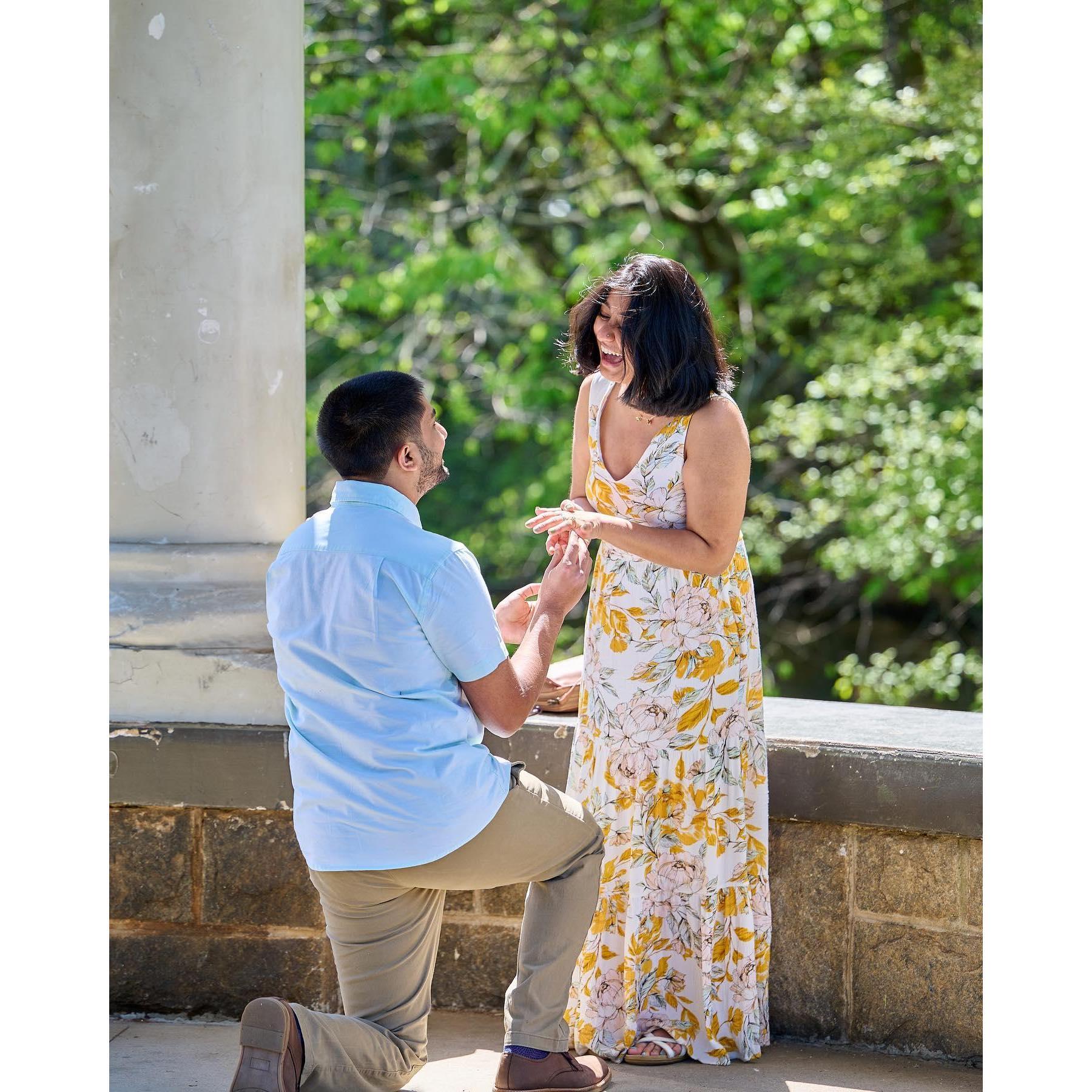 And she finally said yes on April 10, 2022! We are so excited to celebrate with all of you soon.