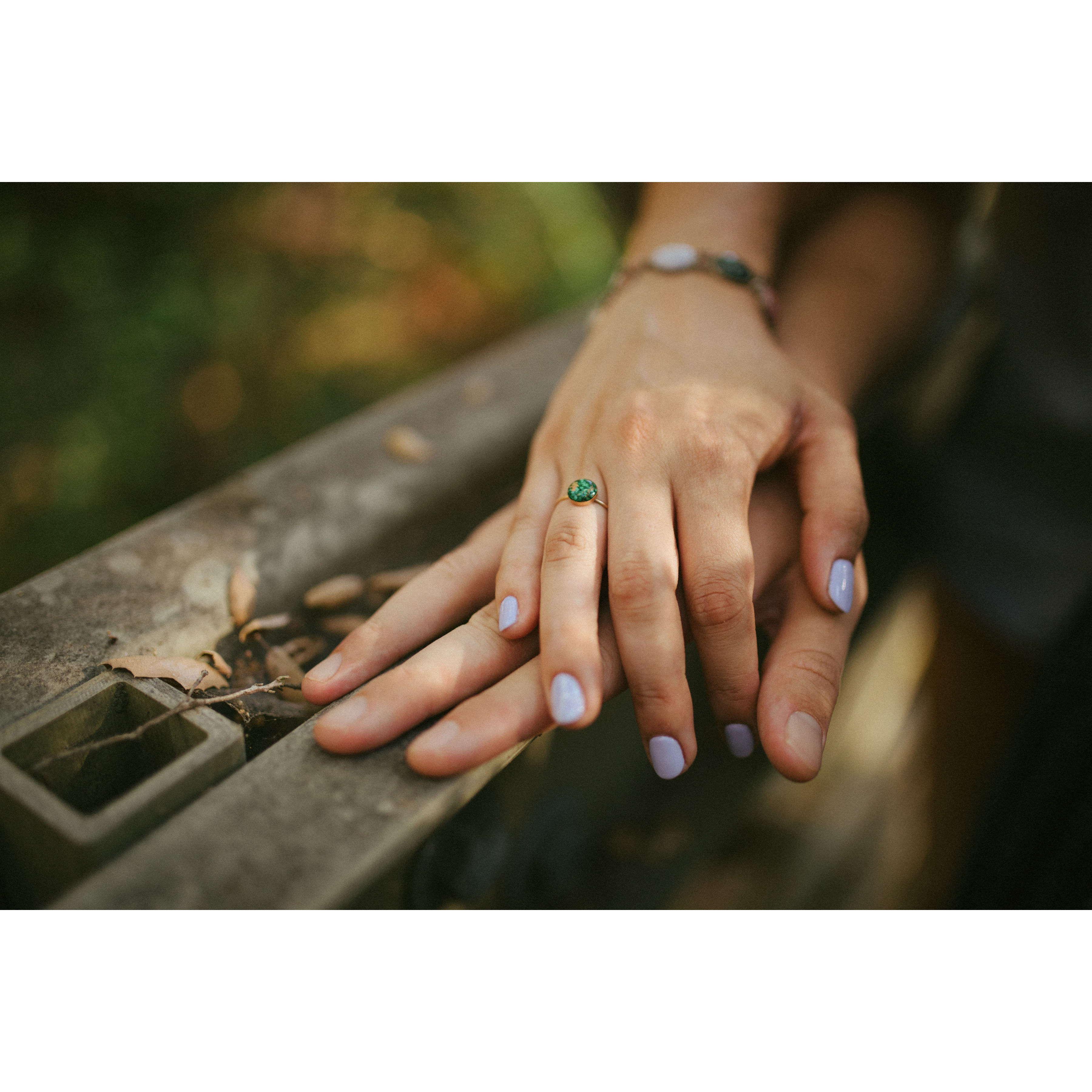 The first ring Greg bought Sandra. In New York.