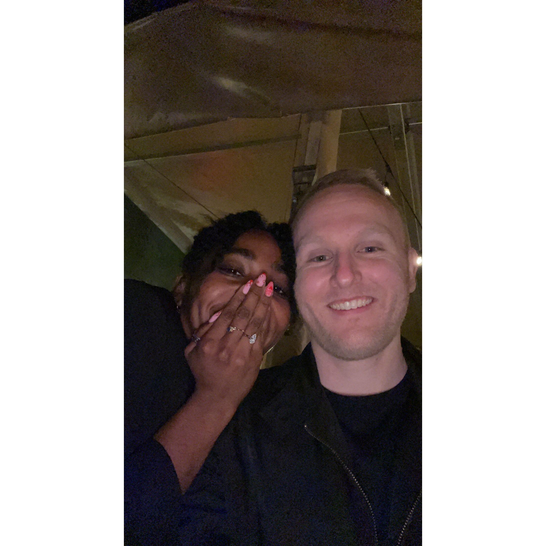 The night we got engaged!