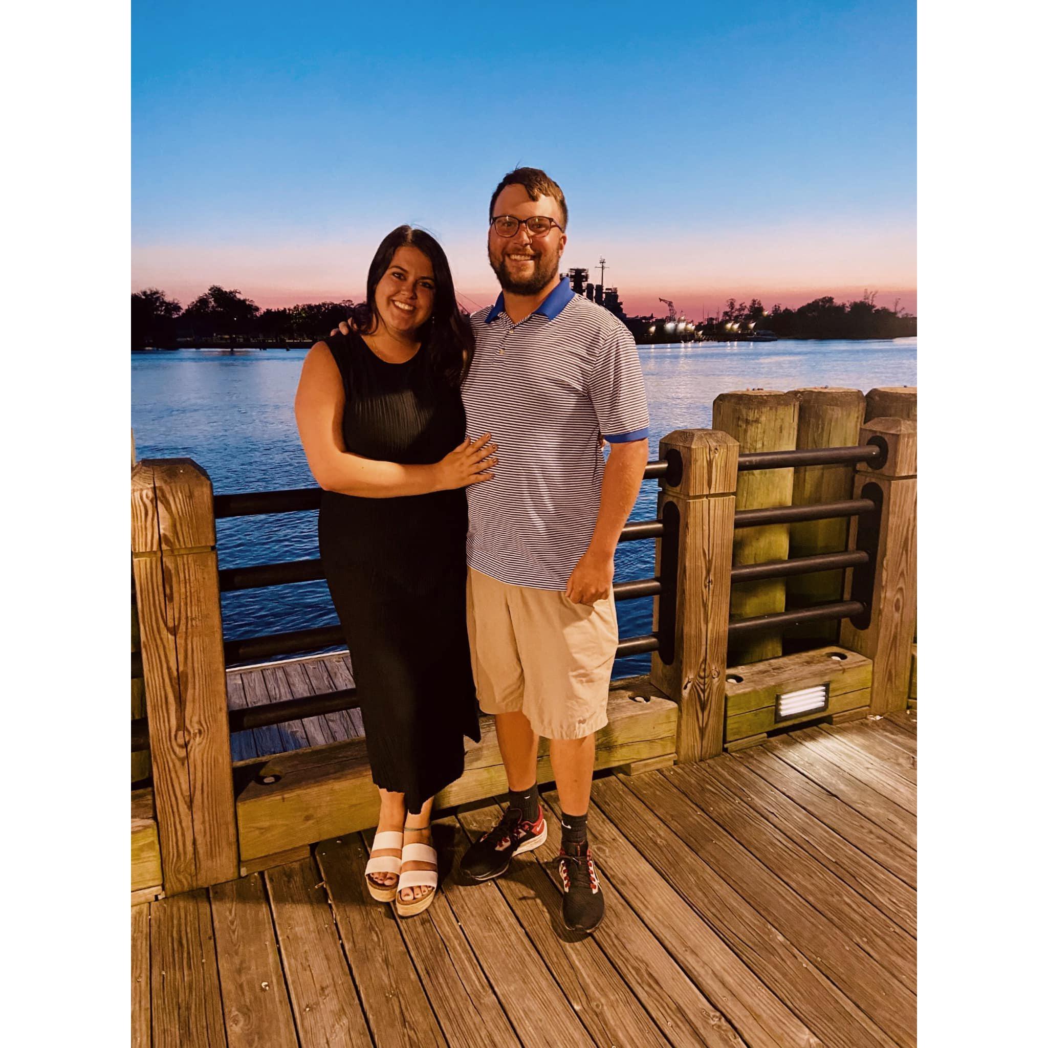 Our first weekend trip together in Wilmington, North Carolina where we spent the time strolling the riverwalk, stealing kisses, and daydreaming about our forever.