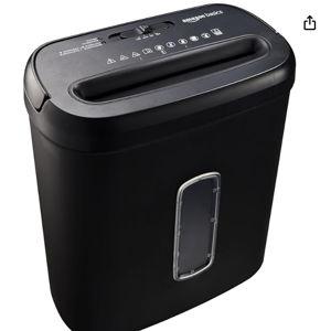 Amazon Basics 8-Sheet Cross Cut Paper Shredder and Credit Card Shredder - Black