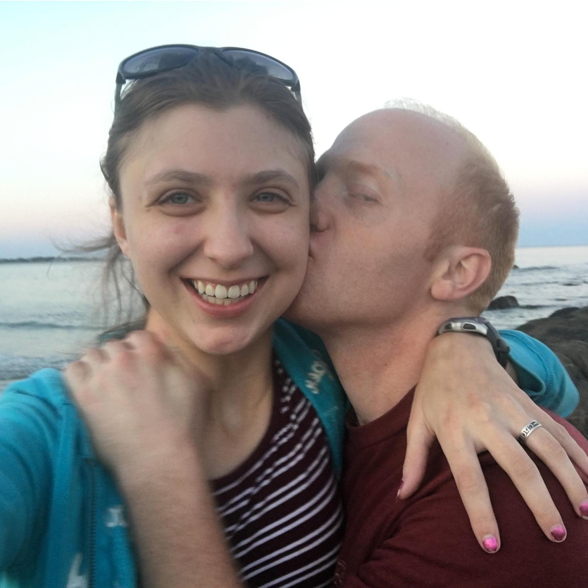 Enjoying another frigid beach in Maine