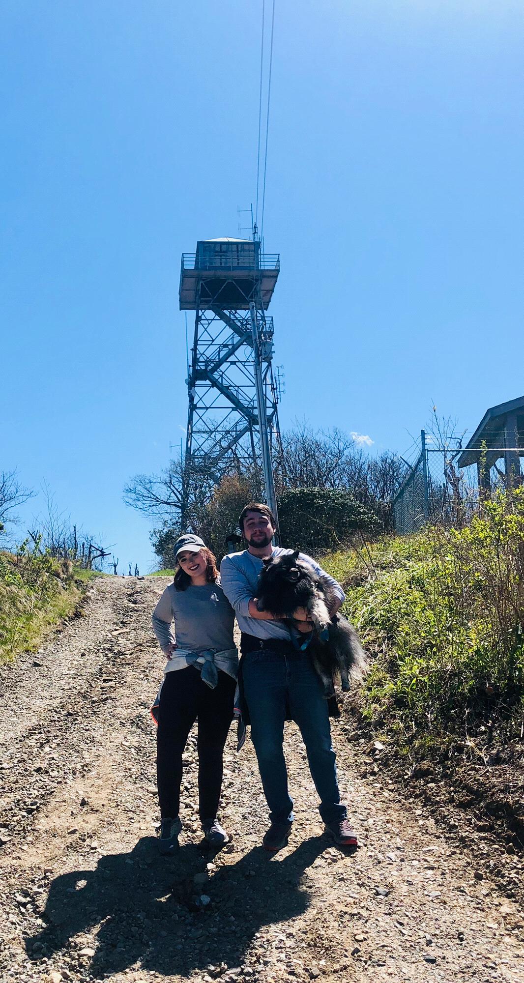hiking with Kodi at Devil's Courthouse