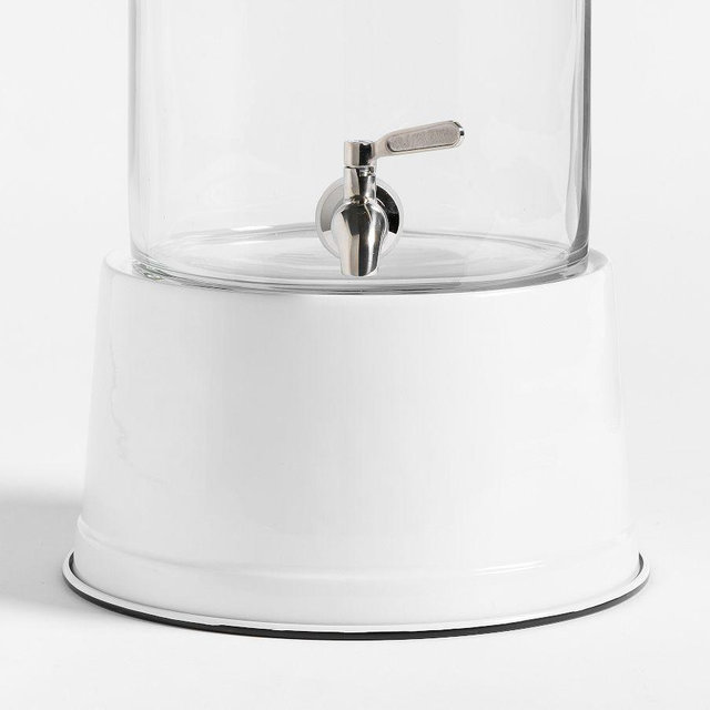 Enamel Outdoor Drink Dispenser - White