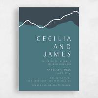 Blue Wedding Invitation - Cedarcrest Portrait