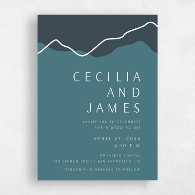 Multi-Colored Wedding Invitation - Cedarcrest Portrait