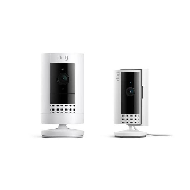 Ring Stick Up Cam Battery with Ring Indoor Cam (2nd Gen), White