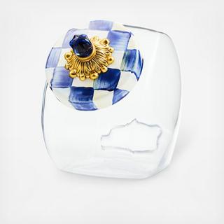Royal Check Cookie Jar with Enamel Lid