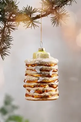 Pancake Stack Glass Ornament