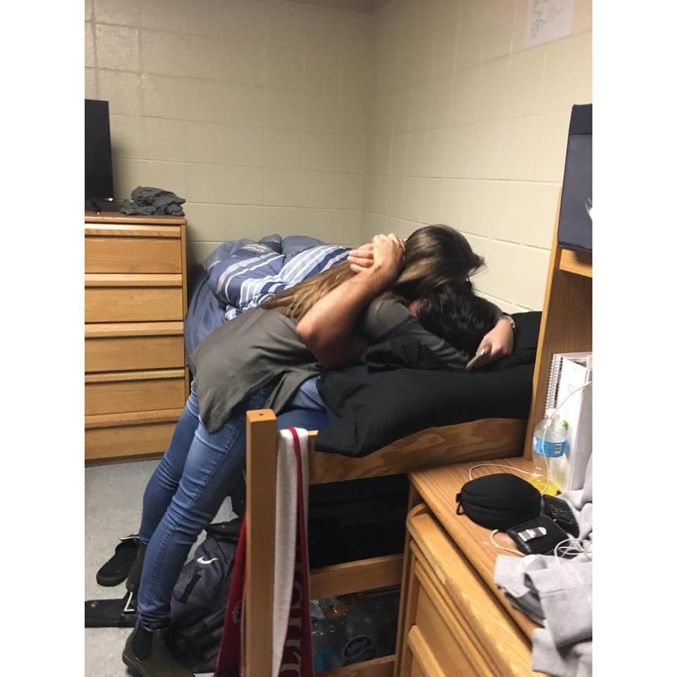 First time seeing each other during long distance!