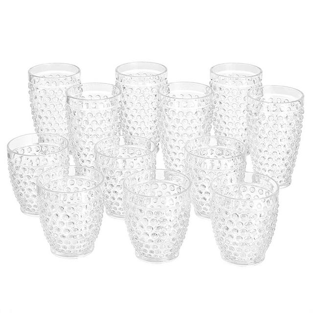 Clear Hobnail Glasses Tumbler - Old Fashioned Vintage Drinking Glasses Sets  - for Refreshments, Soda & Juice, Perfect for Dinner Parties, Bars &  Restaurants - China Glassware and Water Glasses price