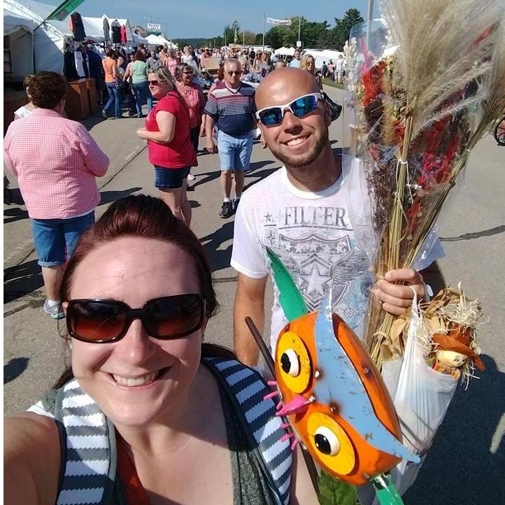 Chad was such a good sport. It was 98 out and we were shopping in the crowded streets of Warren's Cranberry Fest!