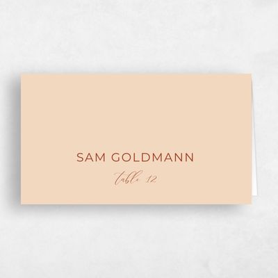 Beige Wedding Place Card - Caoba