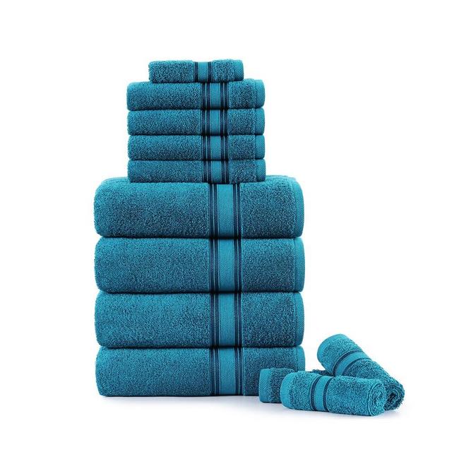 LANE LINEN Luxury Bath Towels Set - 12 Piece Set, 100% Cotton Bathroom Towels, Zero Twist Shower Towels, Extra Absorbent Bath Towel, Super Soft, 4 Bath Towels, 4 Hand Towels, 4 Wash Cloths - Sea Port