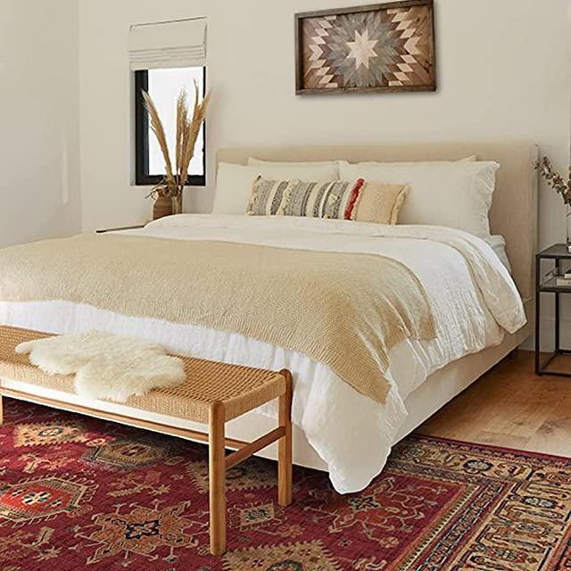 RUGGABLE Cambria Washable Rug - Perfect Vintage Area Rug for Living Room Bedroom Kitchen - Pet & Child Friendly - Stain & Water Resistant - Ruby 8'x10' (Cushioned Pad)