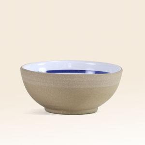5.75" Coupe Cereal Bowl - Toasted / Blue Banded - set of 4
