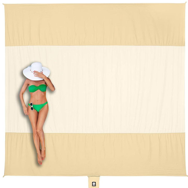 WEKAPO Beach Blanket Sandproof Waterproof, Extra Large Beach Mat, Oversized & Compact Sand Free, Quick Drying Beach Essentials for Vacation, Cruise, Picnic & Camping with Stakes