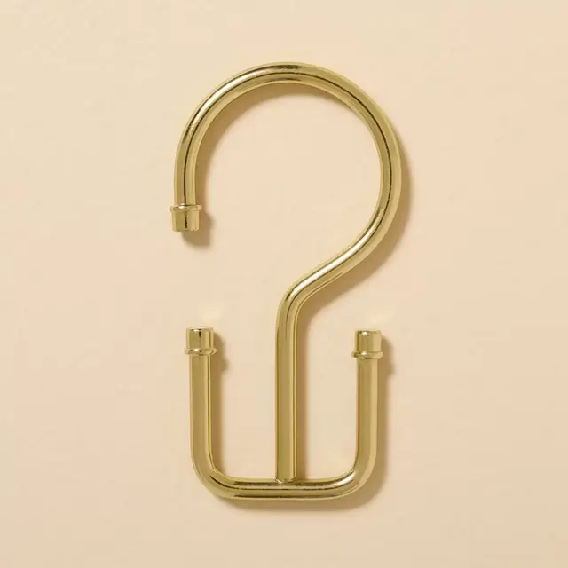 Double Steel Shower Curtain Hooks Brushed Brass - Hearth & Hand™ with Magnolia