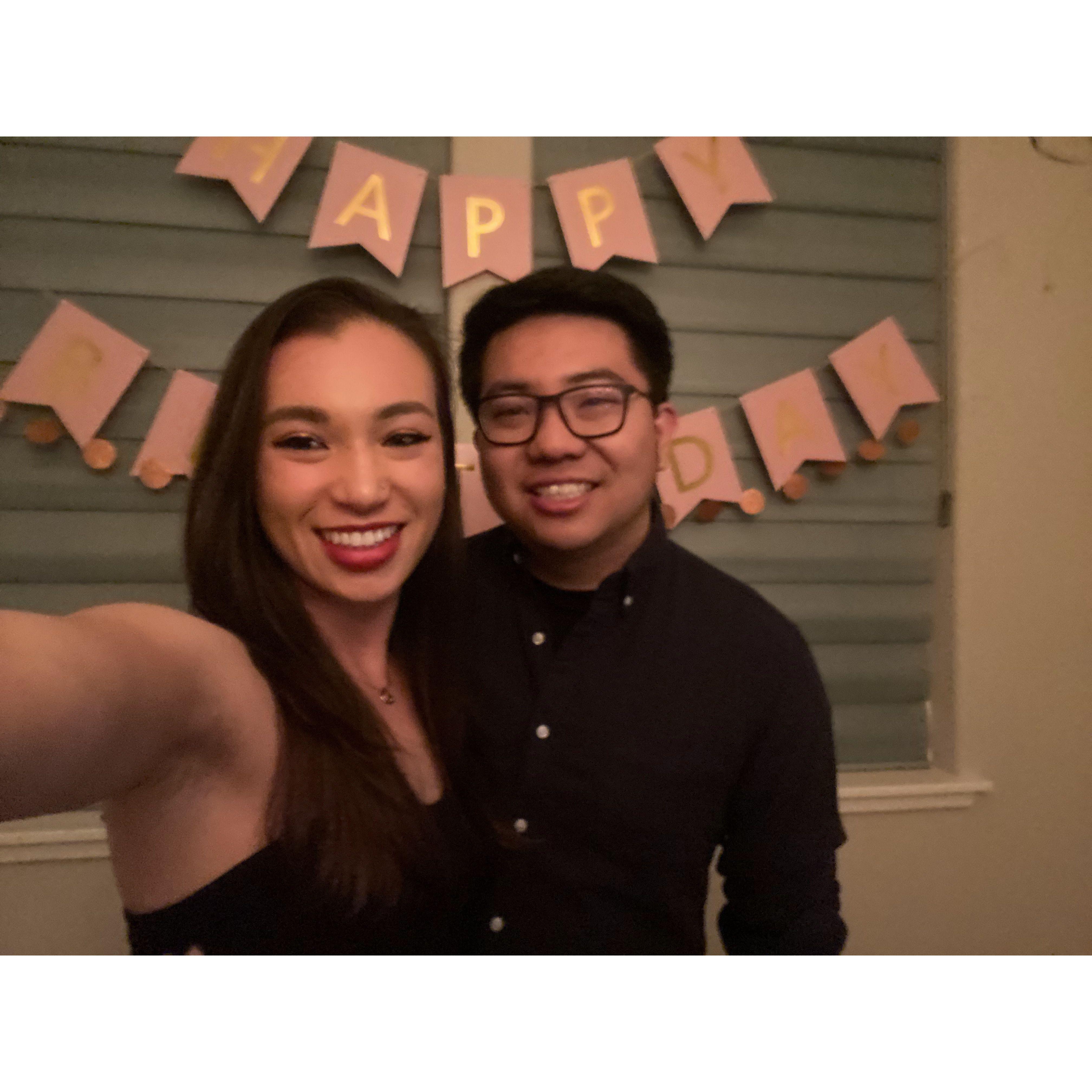 Allan's 30th Birthday! Mikaela made him a nice home cooked meal in their newly purchased home :)