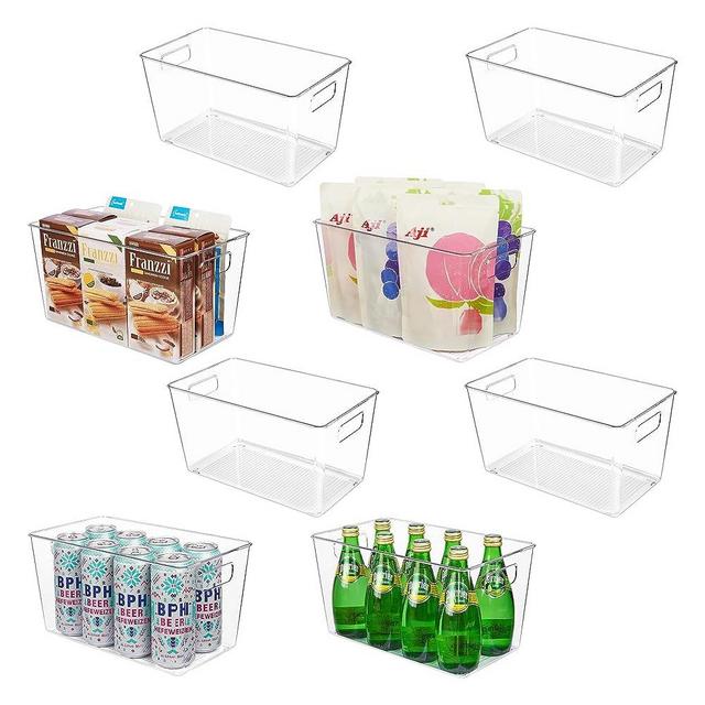 YIHONG Clear Large Pantry Storage Organizer Bins, 8 Pack Plastic Food Storage Bins with Handle for Kitchen,Refrigerator, Freezer,Cabinet Organization and Storage(XL)