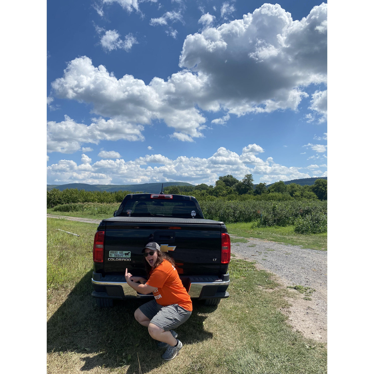 August 6, 2022: Eryn proudly displayed the magnet Sara bought her on her truck during a camping trip.
