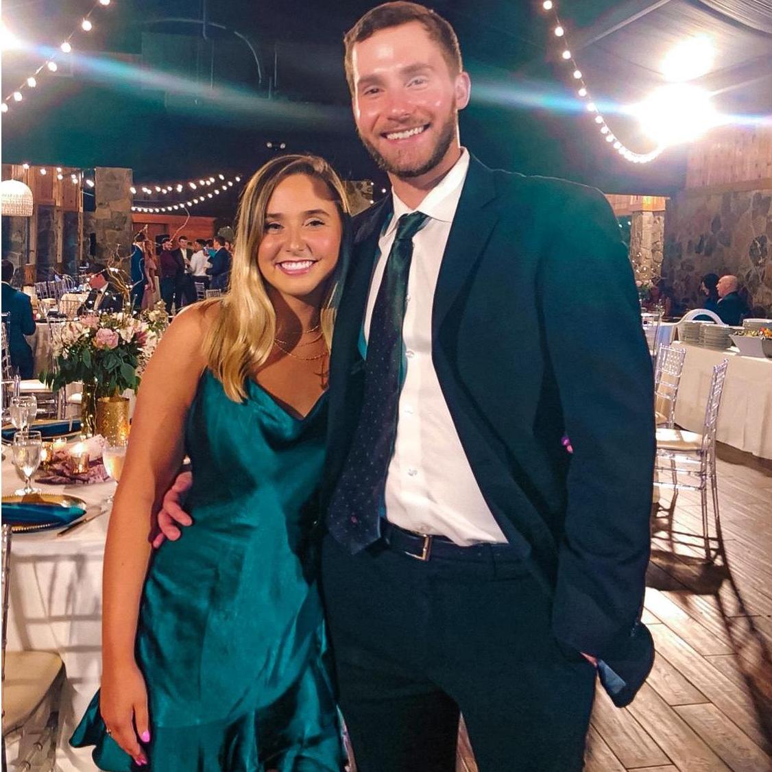 Us at a wedding.