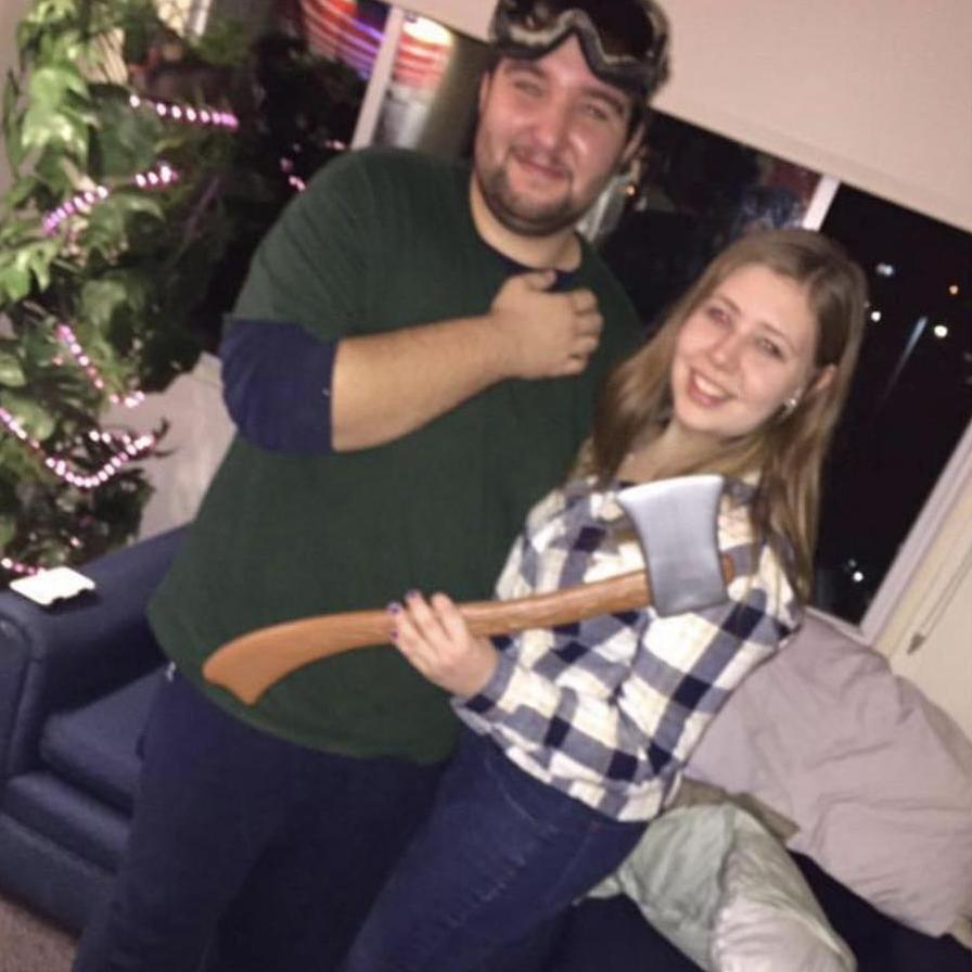 Alyssa visiting Matt as SNHU for Halloween.