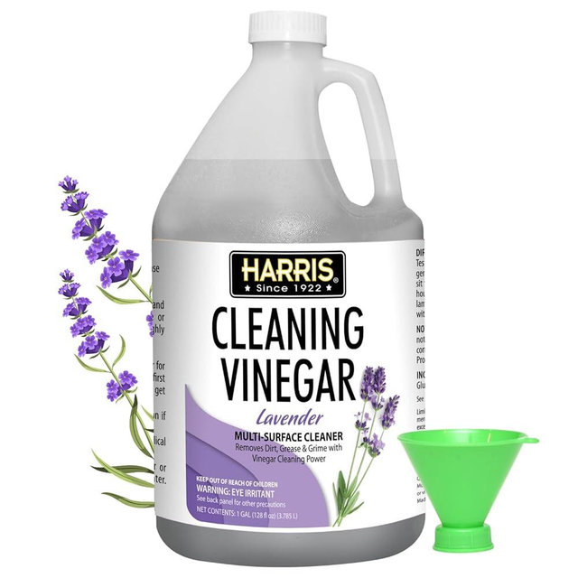 HARRIS Cleaning Vinegar All Purpose Household Surface Cleaner, 128oz (Lavender) with Easy Fill Funnel