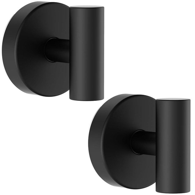 Bntuk Suction Cup Hooks, Removable Shower Hooks for Inside Shower – Towel Hooks for Bathroom Window Glass Mirror Tile, Bath Robe Looafh Hook for Hanging – Waterproof & Rustproof, Black (2 Pack)