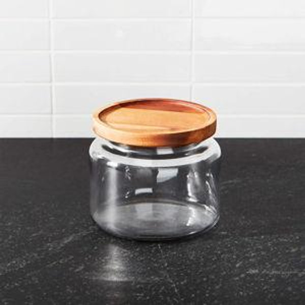 Wood Glass Jar | Small 48oz