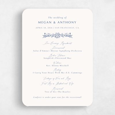 Beige Rounded Wedding Program - Pasqual