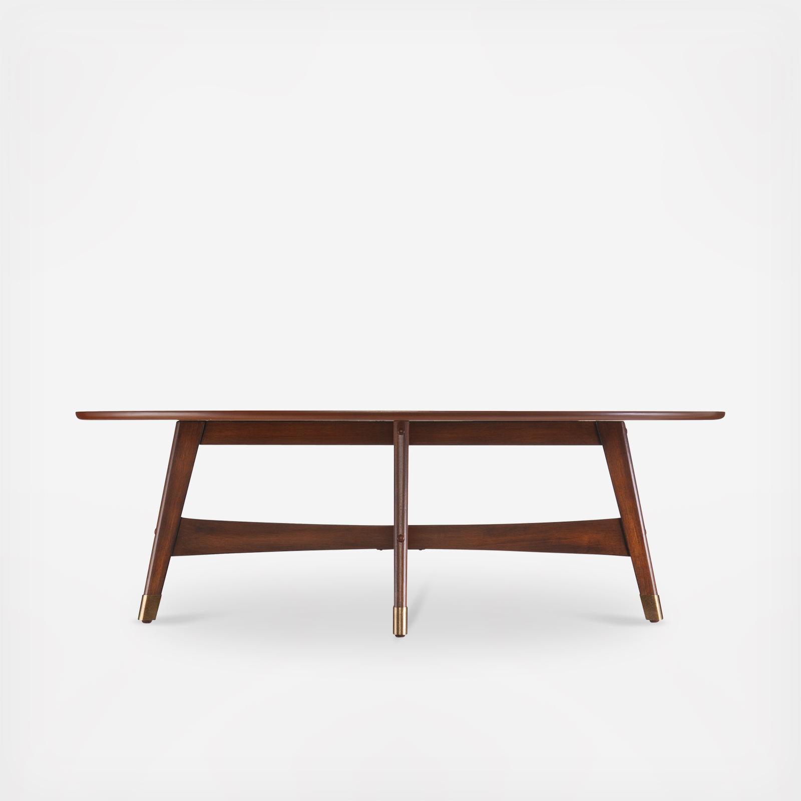 SEI Furniture Rhoda Oval Midcentury Modern Coffee Table - Thumbnail 4