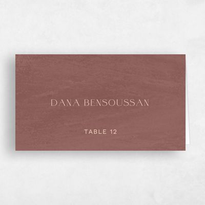 Clay Brown Wedding Place Card - Belanger