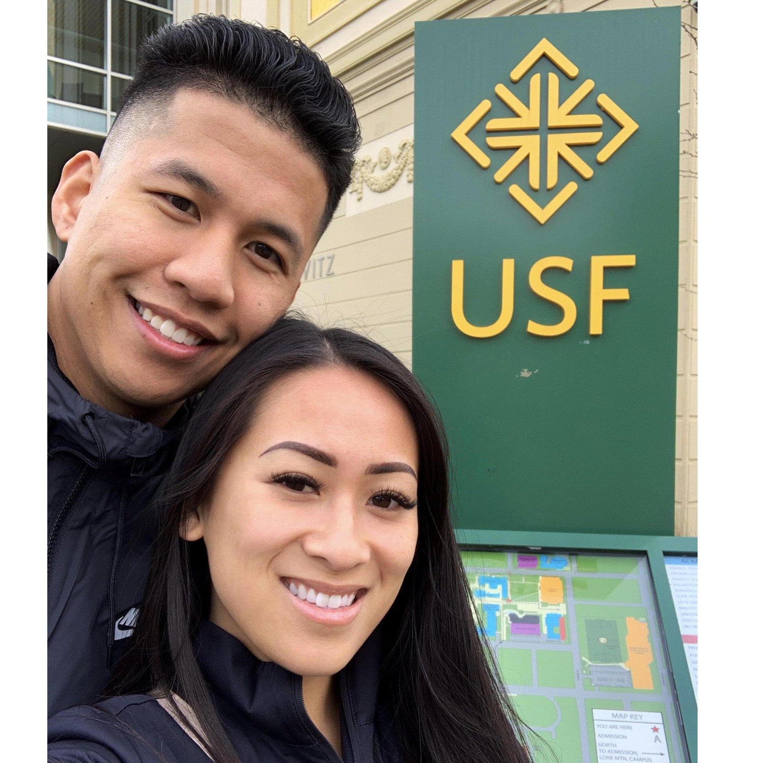 Our first time at USF (Anthony's school). I'd come with him to SF sometimes and study in the library while he was in class