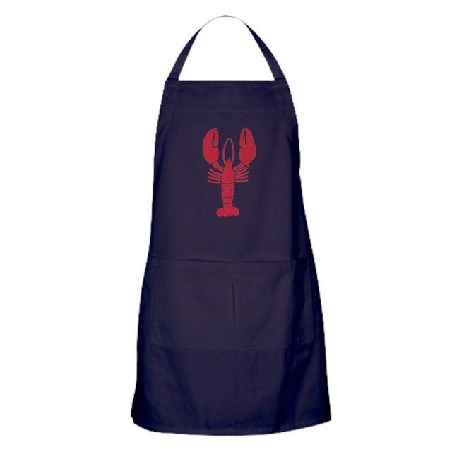 CafePress - Lone Lobster Apron (Dark) - 100% Cotton Kitchen Apron with Pockets, Perfect Grilling Apron or Baking Apron